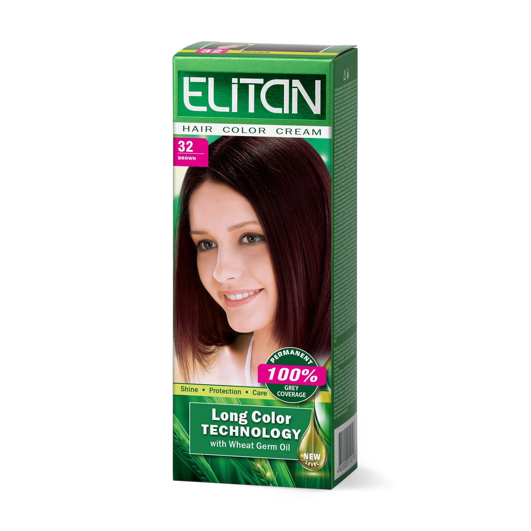 Стійка крем-фарба для волосся Elitan Hair Color Cream 32 Коричневий, 115 мл